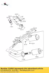 suzuki K310640029 tuyau, échappement - La partie au fond