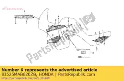 Here you can order the mark, r. Side cover (###) from Honda, with part number 83525MAB620ZB: