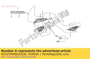 Honda 83525MAB620ZB mark, r. side cover (###) - Bottom side