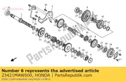 Aqui você pode pedir o engrenagem, c-1 em Honda , com o número da peça 23421MAW600: