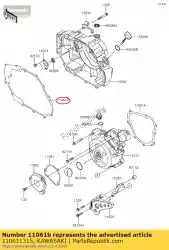 pakking, koppelingsdeksel klx125cgf van Kawasaki, met onderdeel nummer 110611315, bestel je hier online: