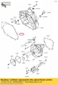 kawasaki 110611315 pakking, koppelingsdeksel klx125cgf - Onderkant