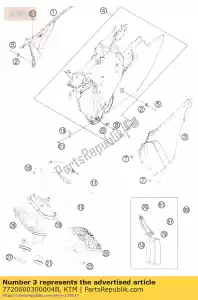 ktm 7720600300004B couvercle de boite a air l / s exc 12 - La partie au fond