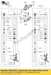 Aqui você pode pedir o tubo-garfo interno, rh, blk / r zx140 em Kawasaki , com o número da peça 44013018644D: