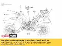 AP8166691, Piaggio Group, decalcomania pannello laterale rh aprilia aprilia  mx 125 2004 2005 2006, Nuovo