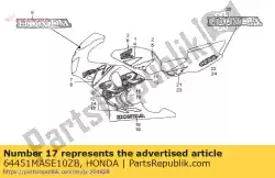 streep a, l. Onderbak (## #) * type2 * (type2) van Honda, met onderdeel nummer 64451MASE10ZB, bestel je hier online: