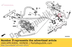 Ici, vous pouvez commander le articulé, droit auprès de Honda , avec le numéro de pièce 16614MCA000: