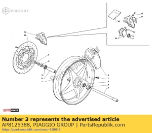 aprilia AP8125388 front wheel spindle - Bottom side