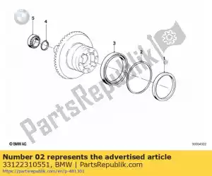 bmw 33122310551 shim - 0,700mm - Bottom side