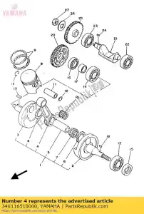 yamaha 34X116510000 tige, connexion - La partie au fond