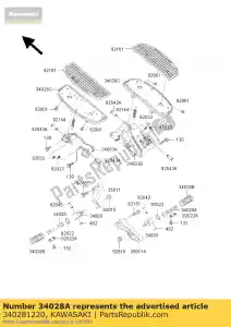 kawasaki 340281220 stap, rr, rh vn1500-a2 - Onderkant