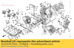 Ici, vous pouvez commander le carburateur assy. 1 auprès de Honda , avec le numéro de pièce 16101ML7601: