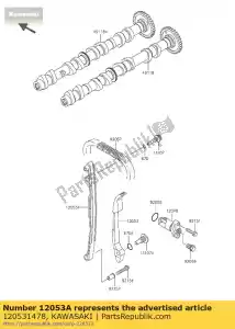 Kawasaki 120531478 kettinggeleider, fr - Onderkant