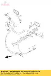 Ici, vous pouvez commander le câble, accélérateur 2 auprès de Yamaha , avec le numéro de pièce 5KP263121000: