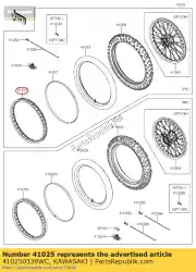 velg, fr, 1. 60x21, zwart kx250zef van Kawasaki, met onderdeel nummer 410250339WC, bestel je hier online: