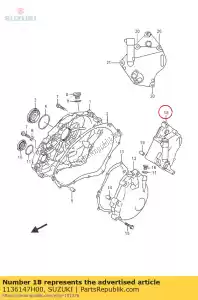 Suzuki 1136147H00 dekking, eng sproc - Onderkant