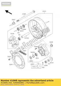 Kawasaki 410681350 axle,rr - Bottom side