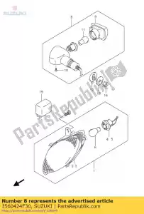 Suzuki 3560424F30 conjunto da lâmpada, traseira - Lado inferior