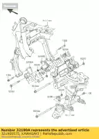 321900575, Kawasaki, support-moteur, fr, lh ex650ecf kawasaki er-6f 650 2012 2013 2014 2015 2016, Nouveau