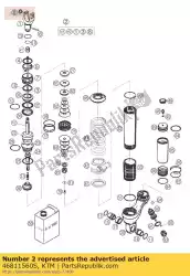 Ici, vous pouvez commander le tige de piston d = 14 ba m14x1 auprès de KTM , avec le numéro de pièce 46811560S: