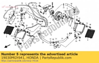 19030MGY641, Honda, conjunto motor, ventilador, Nuevo