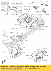 Qui puoi ordinare copertura, laterale, lh, s. Black da Kawasaki , con numero parte 14092Y016933: