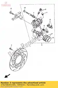 yamaha 3TB2580W1000 caliper assy, rear 2 - Bottom side