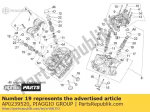 Piaggio Group AP0239520 ramal mola da válvula - Lado inferior