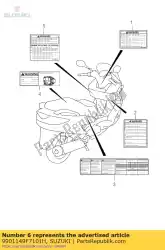 Ici, vous pouvez commander le propriétaires m. Uh200 auprès de Suzuki , avec le numéro de pièce 9901149F7101H: