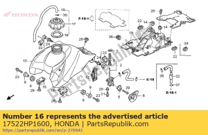 Honda 17522HP1600 plate, l. fr. tank - Bottom side