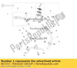 Ici, vous pouvez commander le maître-cylindre avant auprès de Piaggio Group , avec le numéro de pièce 867257:
