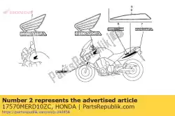 Ici, vous pouvez commander le marque, l. Type d'aile (###) * auprès de Honda , avec le numéro de pièce 17570MERD10ZC: