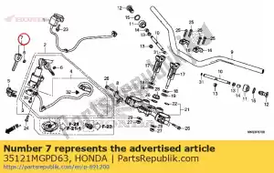 honda 35121MGPD63 llave, en blanco (immobi) - Lado inferior