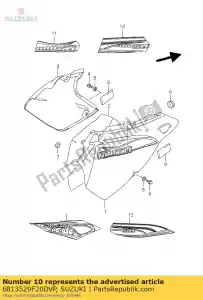 Suzuki 6813529F20DVP cinta, marco ensenada - Lado inferior