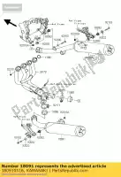 180910516, Kawasaki, body-comp-silencieux, lh zx1400c8f kawasaki zzr 1400 2008 2009 2010 2011, Nouveau