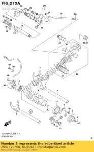 suzuki 2541124F00 shaft,gear shif - Bottom side