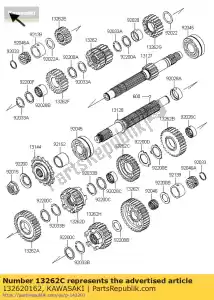 kawasaki 132620162 gear,output 4th,28t zr750-j1 - Bottom side