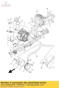 yamaha 932100980400 junta tórica - Lado inferior