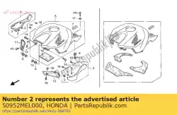 Ici, vous pouvez commander le pad, l. Corps de châssis auprès de Honda , avec le numéro de pièce 50952MEL000: