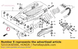 Ici, vous pouvez commander le arbre, pivot de bras oscillant auprès de Honda , avec le numéro de pièce 52101KSE000: