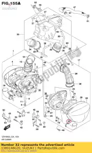 suzuki 1389148G20 buis, inlaat - Onderkant