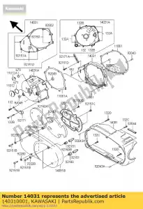 kawasaki 140310001 gerador de cobertura, vn1600-a interno - Lado inferior