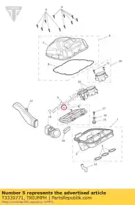 triumph T3330771 bolt, domed, m5 x 10 - Bottom side