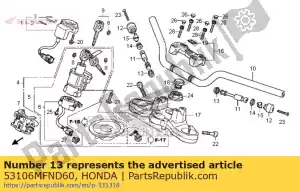 honda 53106MFND60 caoutchouc, poids de la poignée - La partie au fond