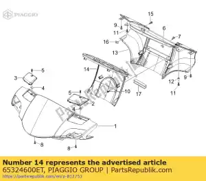 Piaggio Group 65324600ET copertura del gruppo di strumenti - Il fondo