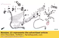 53177KZZ900, Honda, ok?adka, l. d?wignia klamki honda crf  r l x m fb f crf250l crf125fb lw crf125f sw crf250m crf250la crf250rla 250 125 , Nowy