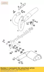 uitlaatpijp r / s 'ktm584 van KTM, met onderdeel nummer 58405008100, bestel je hier online:
