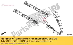 Aqui você pode pedir o levantador, válvula em Honda , com o número da peça 14731MFLD21: