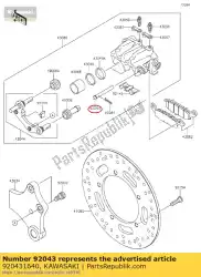 Here you can order the pin,pad from Kawasaki, with part number 920431640: