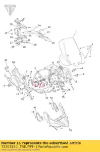 triumph T2303880 marco de la pantalla de la abrazadera - Lado inferior